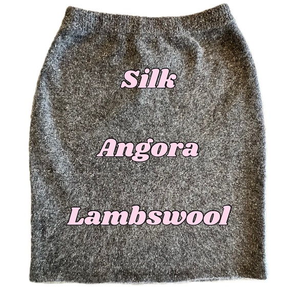 Vintage 80’s grey pencil skirt silk wool blend size medium - Picture 2 of 10